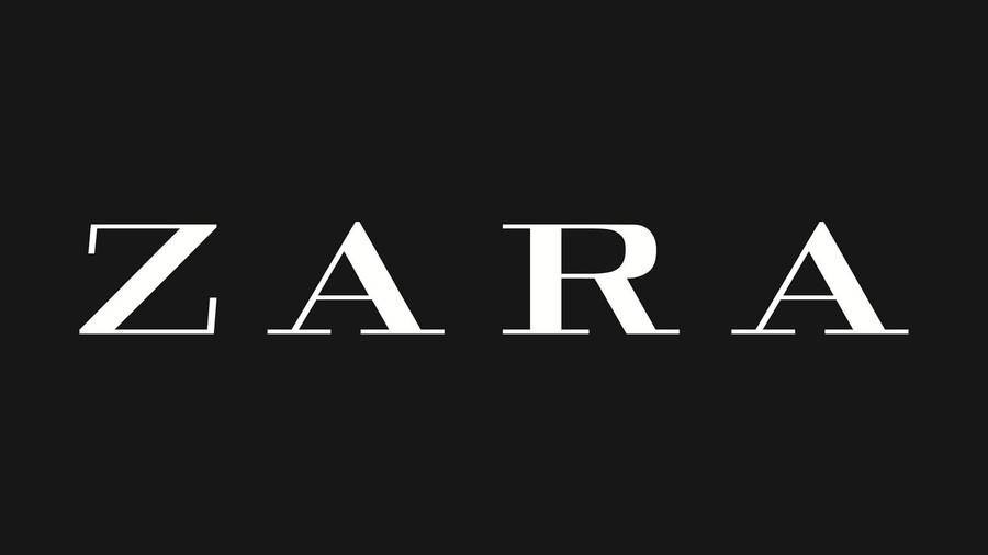 White Zara Logo In Black Wallpaper