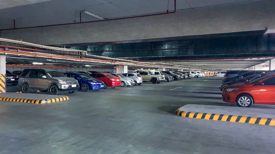 Wide Underground Parking Lot Wallpaper