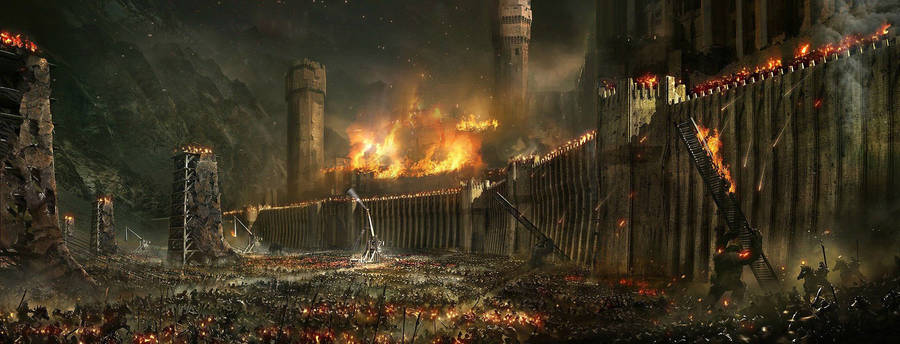 Widescreen Lotr Battle Of Helms Deep Wallpaper