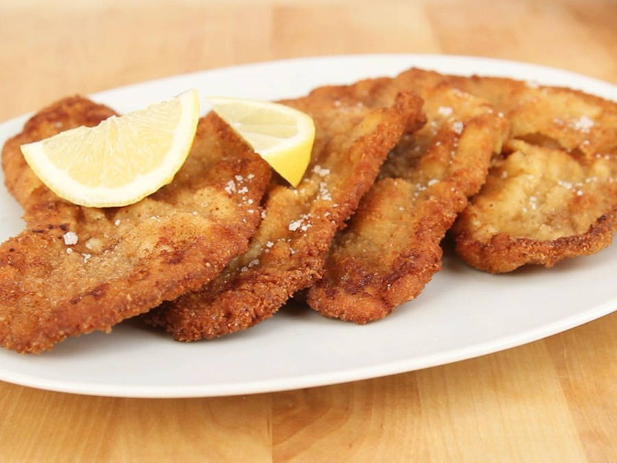 Wiener Schnitzel With Lemon Slice Wallpaper