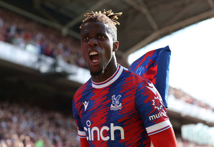 Wilfried Zaha Shouting Aggressively Wallpaper