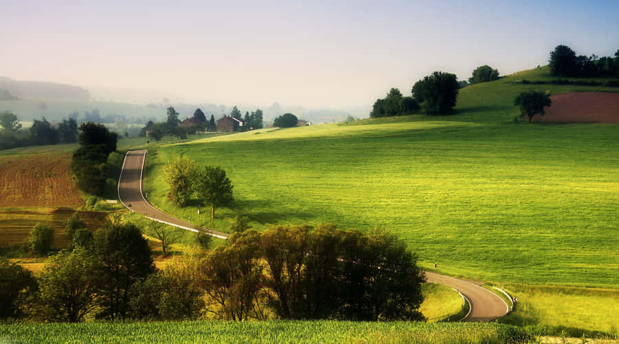 Winding Country Road 4k Ultra Hd Landscape Wallpaper