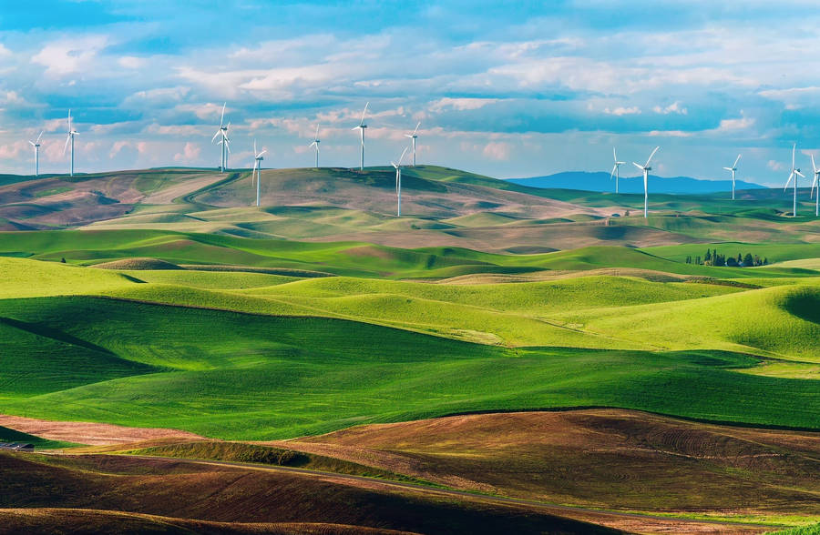 Windmills On The Hillside Wallpaper