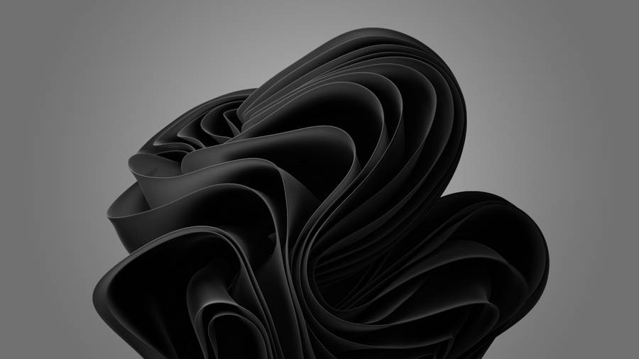 Windows 11 4k Black Wavy Layers Wallpaper