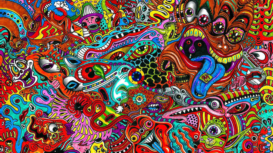 Windows 11 4k Trippy Monsters Wallpaper