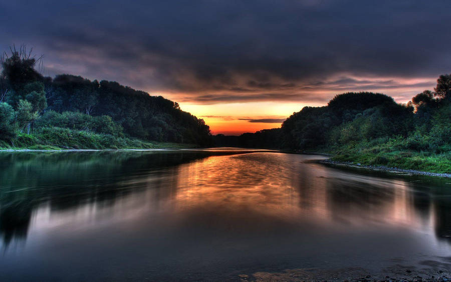 Windows 11 Sunset River Wallpaper