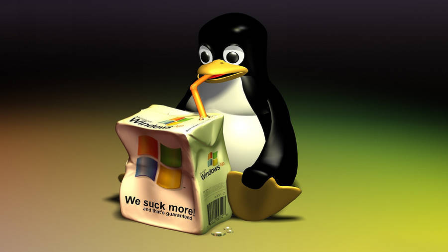 Windows 3d Desktop Tux Wallpaper