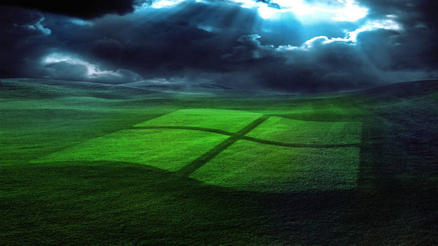 Windows Logo Shadow Over Land Microsoft Wallpaper