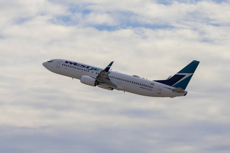 Winging Westjet Airplane Wallpaper