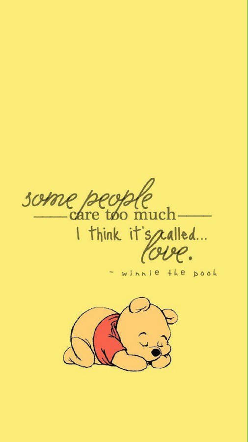 Winnie The Pooh Quotes In Yellow Wallpaper