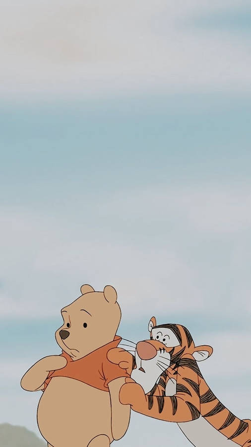 Winnie The Pooh With Tigger Wallpaper