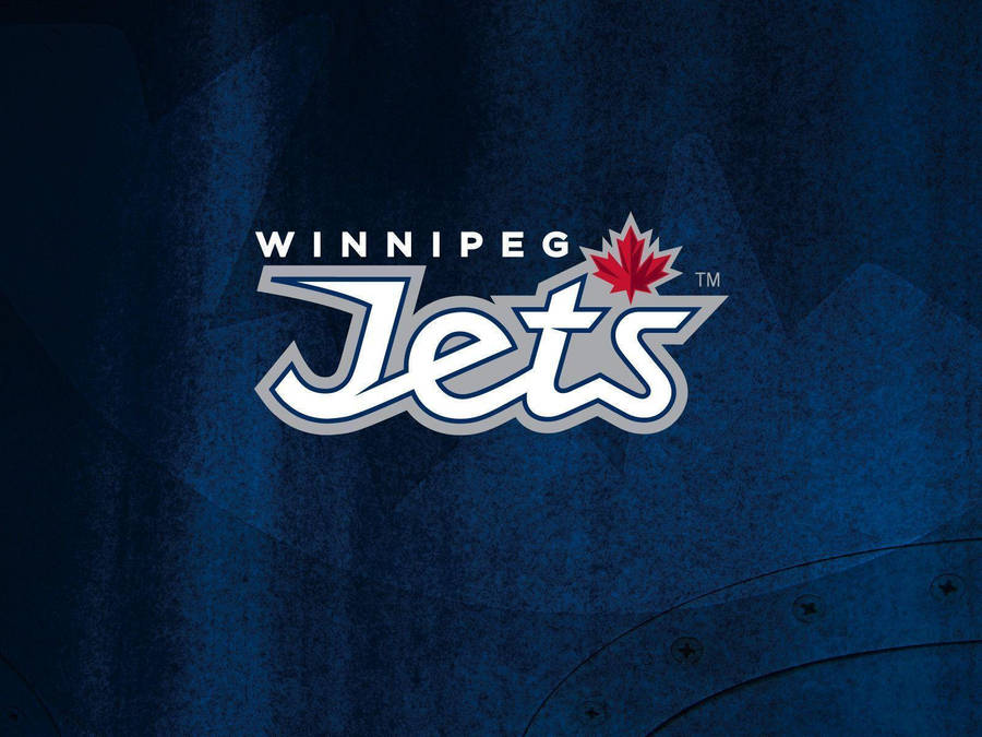 Winnipeg Jets Logo With Maple Leaf Wallpaper