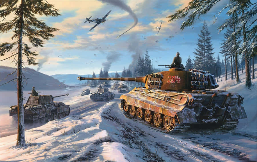 Winter_ Tank_ Advance_ War_ Thunder Wallpaper