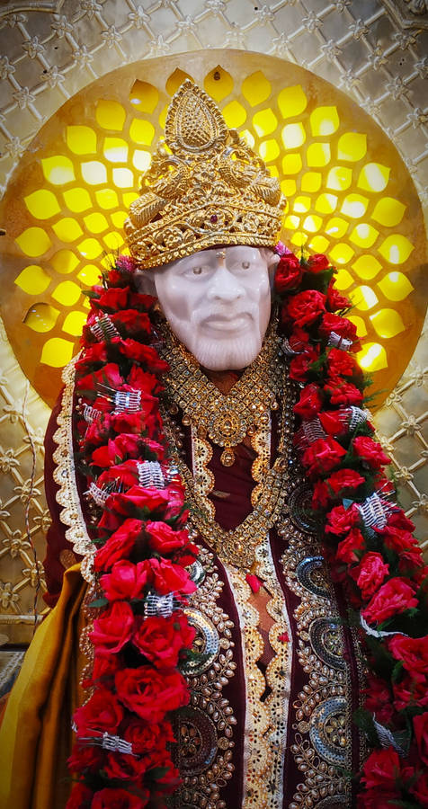 Wise Indian Guru Sai Baba Phone Wallpaper