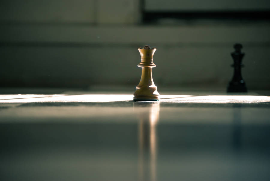 Wise White And Black Chess Pieces Wallpaper