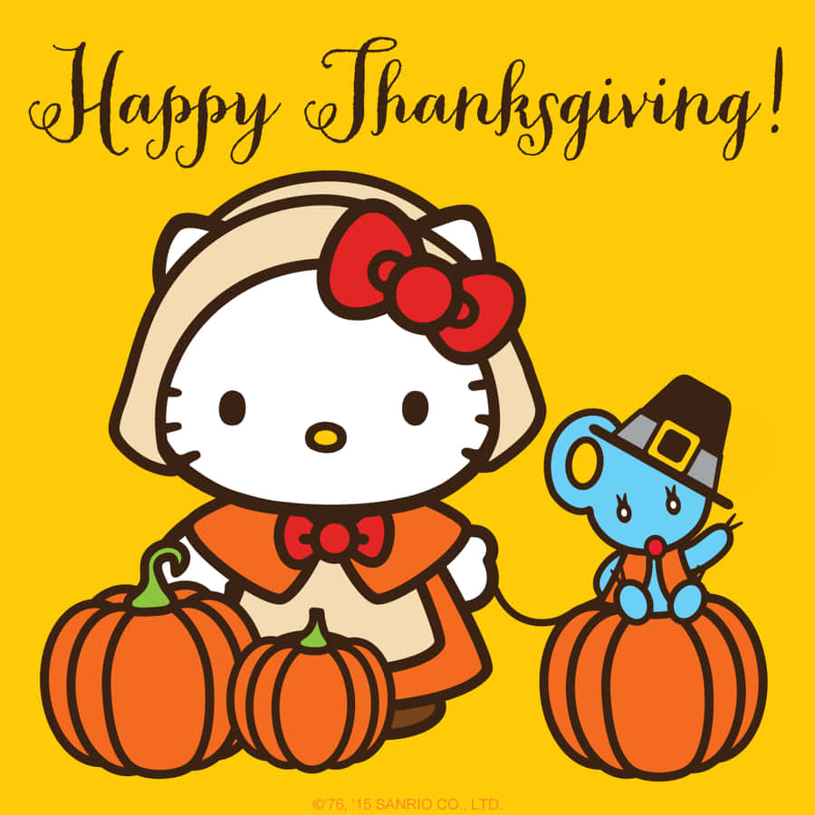 Wishing You A Happy And Healthy Hello Kitty Thanksgiving! Wallpaper