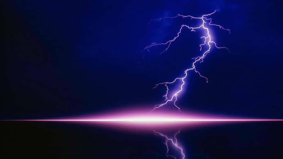 Witness The Majesty Of Blue Lightning In This Stunning Image. Wallpaper