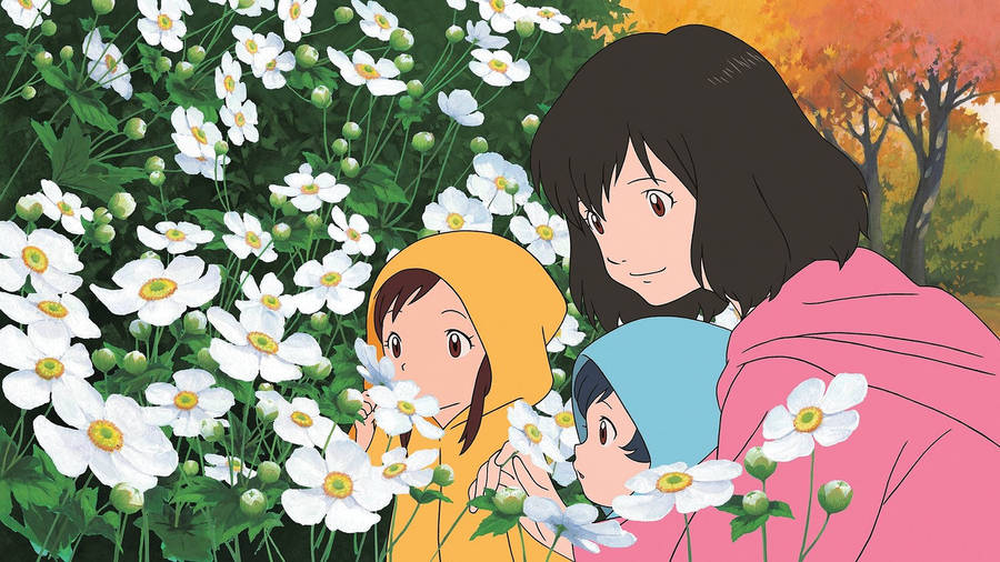 Wolf Children Anime Kids Wallpaper