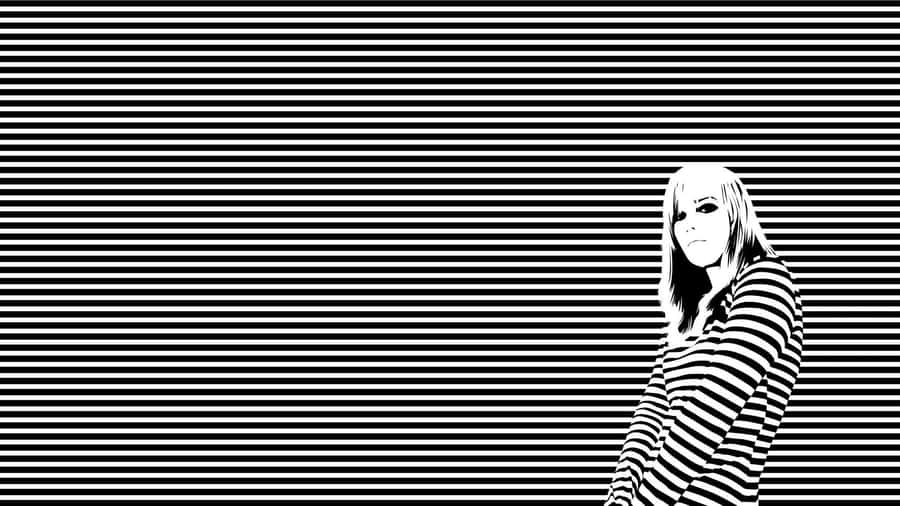 Woman In Black And White Stripes Wallpaper