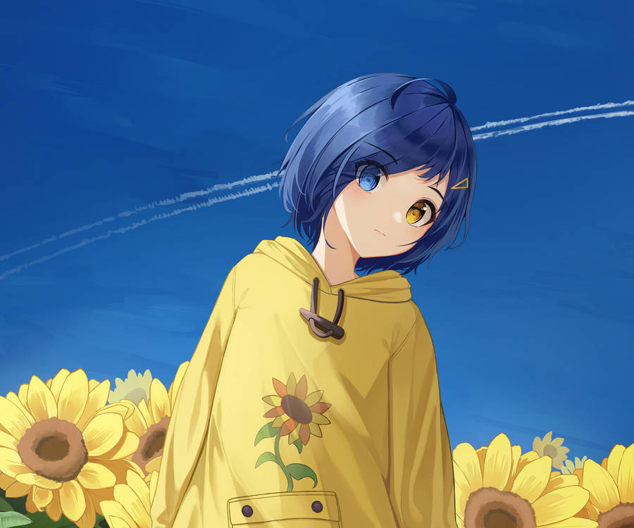 Wonder Egg Priority Ohto Sunflowers Field Wallpaper