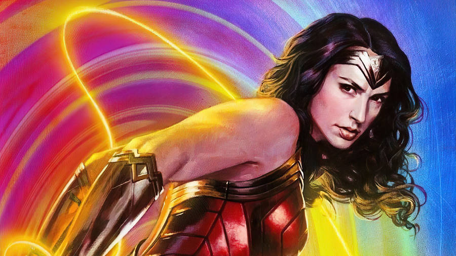 Wonder Woman 1984 In Magnificent Drawing Wallpaper