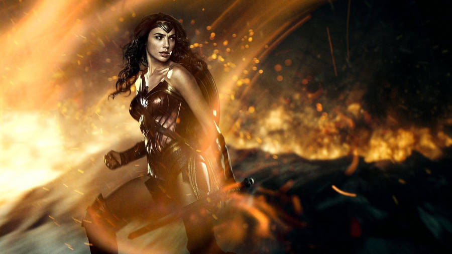 Wonder Woman Blazing Fire Wallpaper