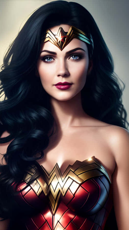 Wonder Woman Portrait Lynda Carter Inspired Wallpaper