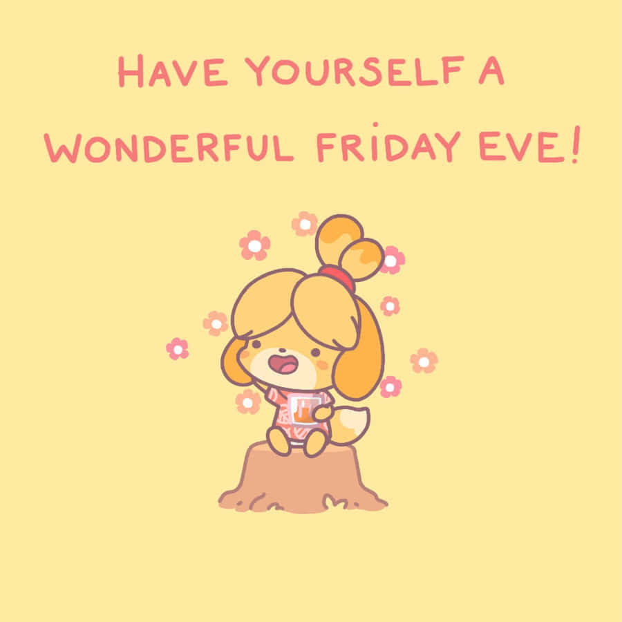 Wonderful Friday Eve Cute Dog Illustration Wallpaper