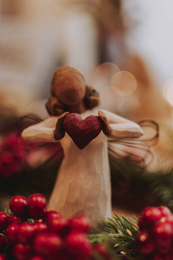 Wooden Christmas Angel Wallpaper