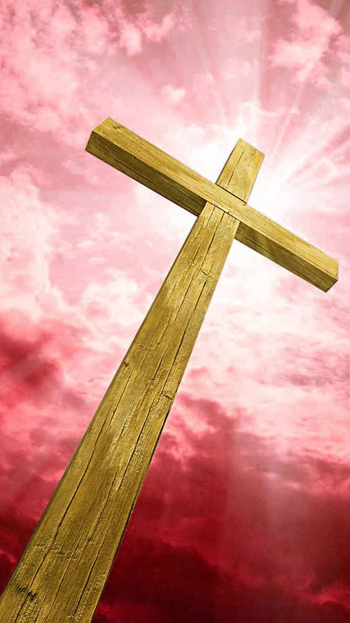 Wooden Cross Against Sky Wallpaper