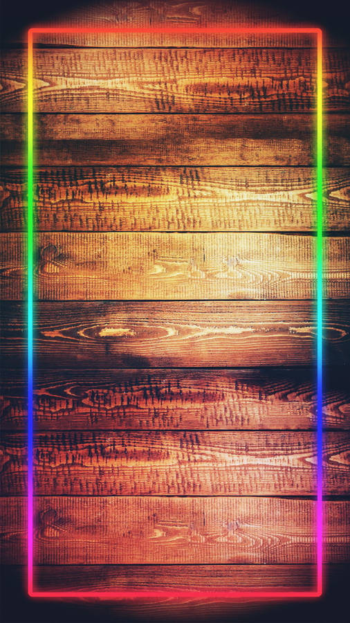 Wooden Neon Aesthetic Iphone Wallpaper