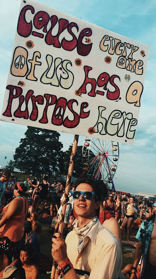 Woodstock Hippie Sign Wallpaper
