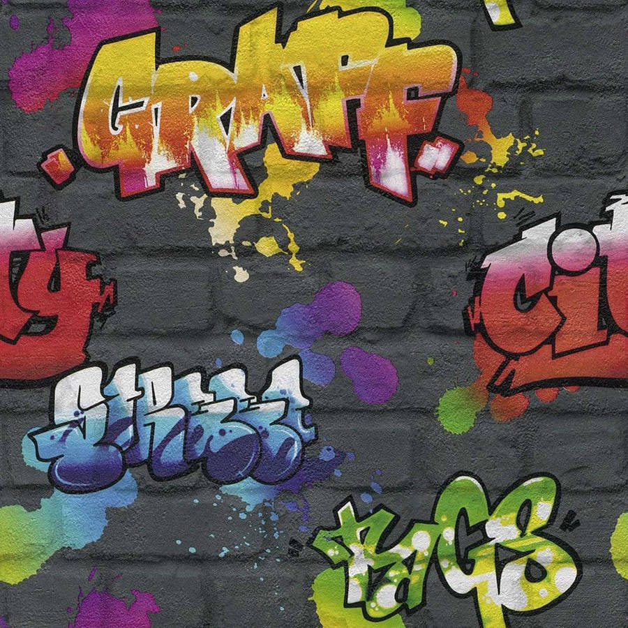Word Graffiti Painting Wallpaper