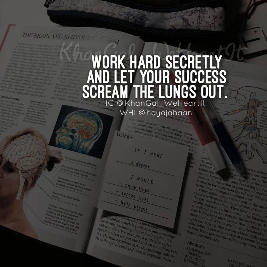 Work Hard Secretly Medical Motivation Poster Wallpaper