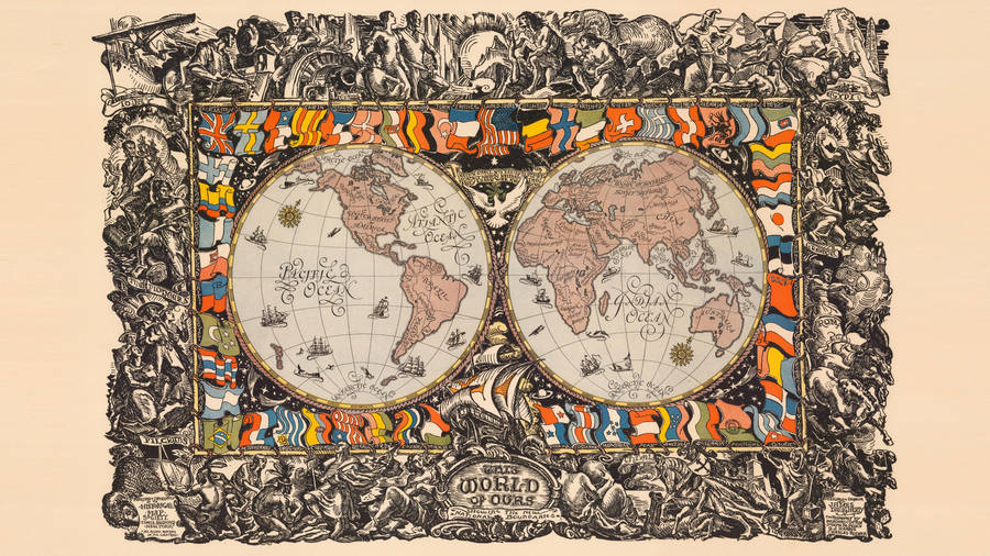 World Map 4k Late 20th Century Wallpaper