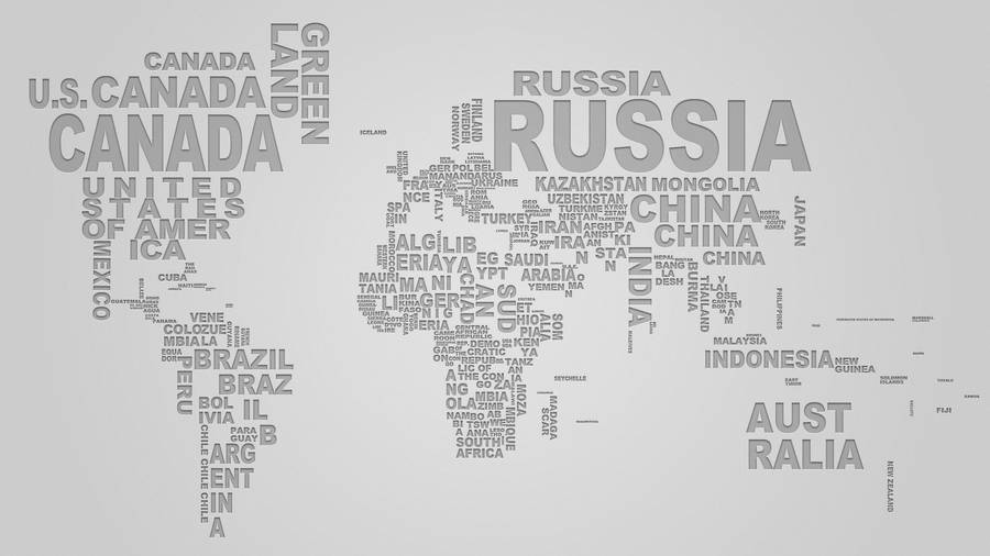 World Map Typography Wallpaper