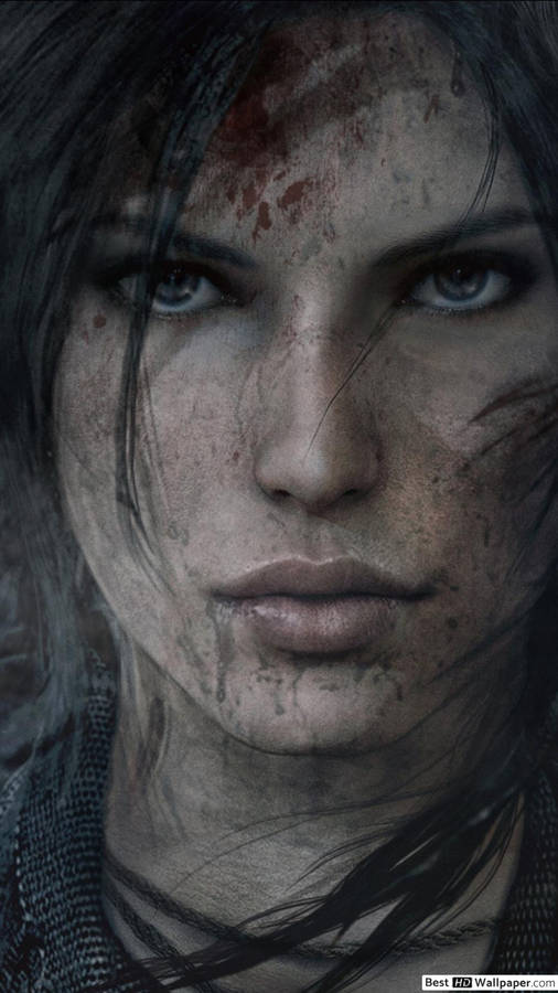 Wounded Face Tomb Raider Iphone Wallpaper