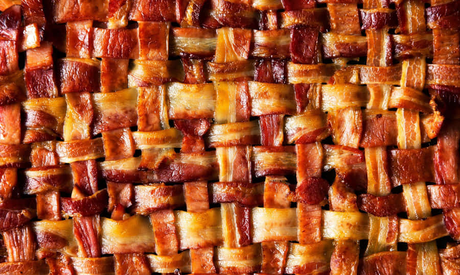 Woven Bacon Texture Wallpaper