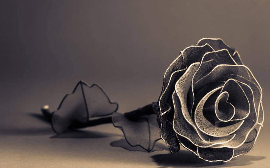 Woven Black Rose Wallpaper