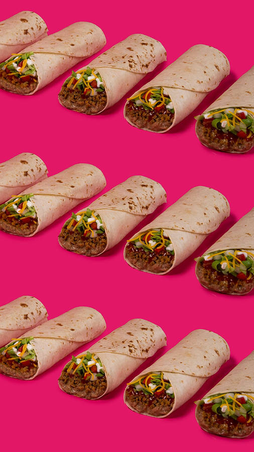 Wrapped Burrito Pattern Wallpaper