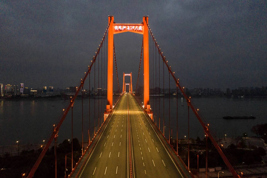 Wuhan Yingwuzhou Yangtze River Bridge Wallpaper