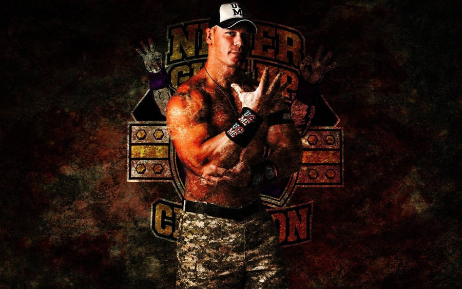 Wwe Superstar John Cena Grunge Cover Wallpaper