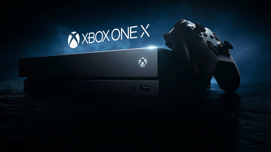 Xbox One X Video Game Console And Controller Wallpaper