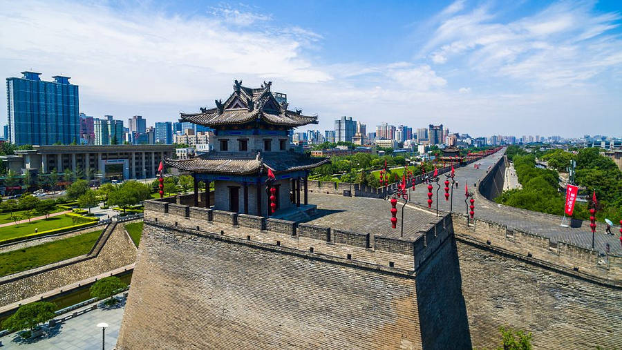 Xian Walls And Cityscape Wallpaper