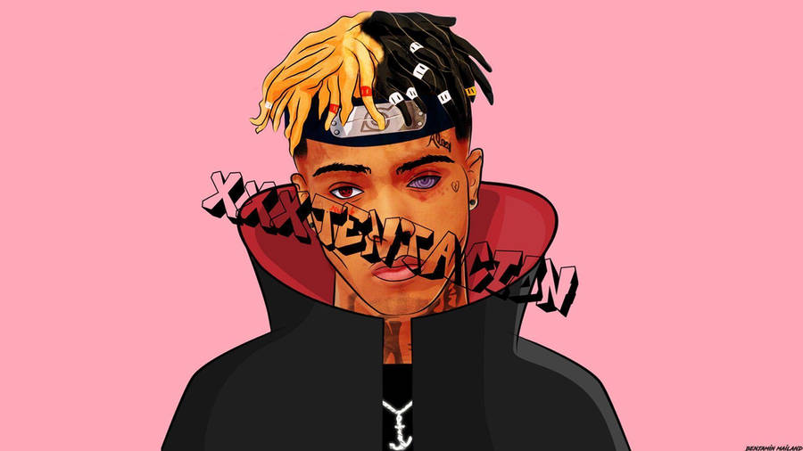 Xx Tentacion In Bright Pink Background Wallpaper