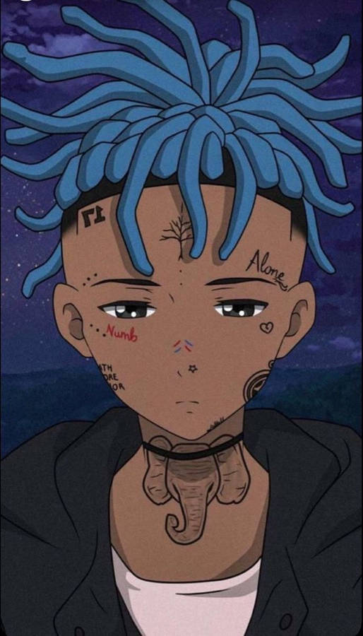 Xxxtentacion Anime Tattooed Rapper Wallpaper