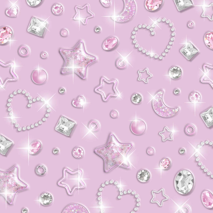 Y2k Aesthetic Diamonds And Pearls Wallpaper