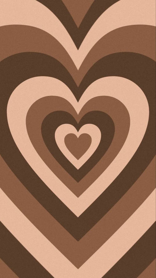 Y2k Heart Different Shades Of Brown Wallpaper