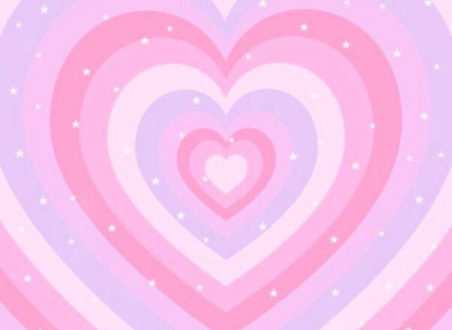 Y2k Heart In Cotton Candy Pink Wallpaper