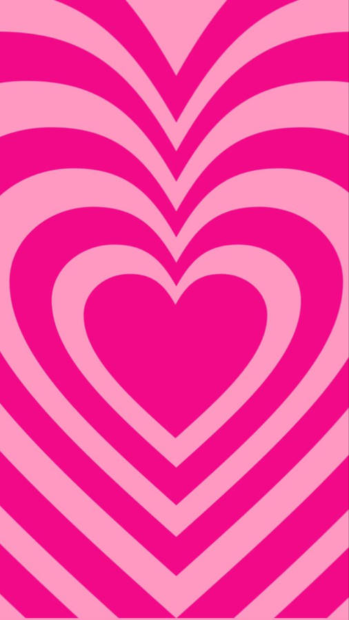 Y2k Heart In Two-tone Pink Colors Wallpaper